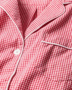 This print is classic and never goes out of style. Gingham print dating back to the 17th century is a staple. This classic pajama set is accented with white piping and finished with logo buttons. This pajama is a lightweight, very soft flannel. The fabric is made from 100% of the finest quality cotton. It is yarn-dyed to prevent fade and brushed for added softness making the sleepwear feel absolutely luxurious, getting cozier after each wash. You will be tucked in luxury and off to dreamland. Bo Red Pjs, Mens Flannel Pajamas, Womens Flannel Pajamas, Kids Flannel, Classic Pajamas, French Stripes, Flannel Pajama Sets, Flannel Women, Flannel Pajamas