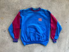 --  Vintage 1990s Nike Force Blue Crewneck Sweatshirt --  Very good overall condition with light wear --  Some light staining on neck --  65/35 poly cotton blend --  Size tag XL, but please see below for measurements --  Thanks for looking, and have a fantastic day! MEASUREMENTS Bust - 26 1/2 inches across; 53 inch chest (fits more like a 51-52) Shoulders - 25 1/2 inches Sleeves - 24 inches Length - 26 3/8 inches Nike Bleu, Run Dmc, Nike Force, Blue Crewneck, Size Tag, Crewneck Sweatshirt, Sweat Shirt, Favorite Outfit, Gender Neutral