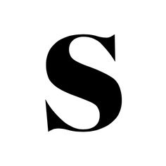 the letter s is shown in black and white