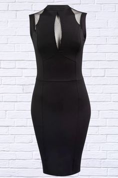 Looking for a little black cocktail dress that's sure to turn heads? Our Black Body Con Dress is just the ticket. This beautiful body-hugging dress features a sleeveless silhouette, high neckline, and flattering fitted panels. But what really makes this dress stand out is the wide mesh fabric inserts on the shoulders and in the front cleavage area. This adds a touch of elegance and sexiness that is sure to get you noticed. Whether you're heading out for a night on the town or attending a special event, our Black Body Con Dress is sure to make you look and feel your best. So don't wait any longer, order your Black Body Con Dress today! We only have one size small available Fabric 63% Rayon, 32% Nylon, 74% Spandex Washing Instruction Machine was Cold, gentle Cycle, Do not Bleach, Reshape lay Cocktail Black Dress, Little Black Cocktail Dress, Body Hugging Dress, Smart Casual Wear, Dress Stand, Body Con Dress, Beautiful Body, Black Cocktail, Black Body