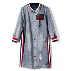 FREE SHIPPING Penguin Embroidery Denim Jacket Coat Spring Long Ripped Denim Jacket Women Plus Size Jeans Jacket Women Tops New JKP2061 Penguin Embroidery, Jeans Jacket Women, Embroidery Denim Jacket, Ripped Denim Jacket, Women's Plus Size Jeans, Embroidery Denim, Womens Dress Coats, Coat Spring, Denim Coat Women