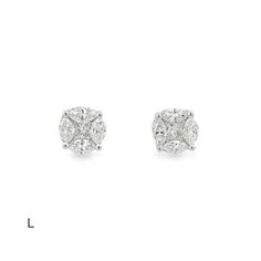 A sparkling cluster of multiple diamonds gives these studs the illusion of a generous round diamond earring. Available in three sizes, these are the classic addition to any look. Small: 0.53 Carat (Look of 2.0 Carats) Medium: 1.21 Carat (Look of 3.0 Carats) Large: 1.84 Carat (Look of 4.5 Carats) Ships within 2 weeks Gia Certified Cluster Earrings For Formal Occasions, Formal Cluster Diamond Earrings With Brilliant Cut, Formal Vvs Clarity Diamond Cluster Earrings, Luxury Diamond Cut Cluster Earrings, Luxury Brilliant Cut Cluster Earrings In Diamond White, Classic Cluster Diamond Earrings For Formal Occasions, Classic Diamond Cluster Earrings, Formal Brilliant Cut Cluster Earrings With Lab Grown Diamonds, Formal Brilliant Cut Lab Grown Diamond Cluster Earrings