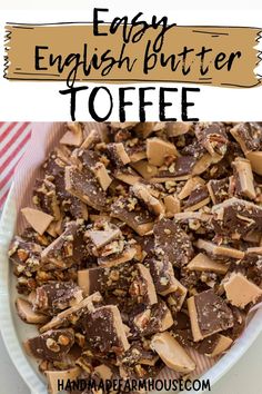 easy english butter toffee recipe on a plate