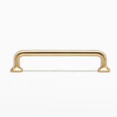 a brass handle on a white background