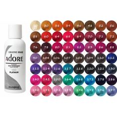 ♥ Vegan ♥ ♥ Cruelty Free ♥ Choose from a wide range of colors by the Adore hair color line! 1 Bottle of liquid hair color 4 floz Pick your colors! Adore Hair Color, Permanent Hair Dye Colors, Hair Dye Brands, Liquid Hair, Semi Permanent Hair Dye, Semi Permanent Hair Color, Vegan Hair, Permanent Hair Dye, Hair Dye Colors