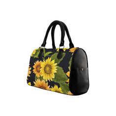 "Classic and stylish handbag by Starcove with a timeless sunflower print. This will surely make you a hit among your friends on a girls night out and compliments any outfit whether it is casual or dressy. Starcove Handbag, Barrel Type Handbag Type: Canvas & PU leather, Zippered Top Closure, 13.4\"(L) x 6.3\"(W) x 9.0\"(H), 17.64 Oz. Designed for fashion lady, stylish and personalized. Made from canvas material and high-grade PU leather. Lined interior features backwall zippered, large capaci Sunflower Purse, Flower Art Print, Printed Handbags, Fashion Lady, Flower Prints Art, Sunflower Print, Boho Designs, Zipper Top, Designer Gifts