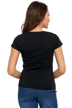 This women's T-shirt with a v-neck is the essence of elegance and minimalism. It comes from the BASIC collection, characterized by timeless design and wearing comfort. This classic t-shirt offers a slightly waisted cut that emphasizes a subtly feminine silhouette. Made from the highest quality materials, the t-shirt is extremely pleasant to the touch and guarantees all-day wearing comfort. The classic v-neck adds a touch of delicacy, making it an ideal choice for both casual and more formal occasions. It is a perfect base for many outfits, combining both with jeans, skirt or elegant pants. Women's t-shirt from the BASIC collection is an option for women who appreciate simplicity and classics. Add the t-shirt to your closet to create elegant yet comfortable styling for any occasion. Cotton Solid Color Fitted V-neck T-shirt, Solid V-neck Fitted T-shirt, Classic V-neck Fitted Top, Classic Fitted V-neck Top, Fitted V-neck T-shirt, Fitted Cotton V-neck Top With Short Sleeves, Biscuit Bar, Cycling T Shirts, Catering Desserts