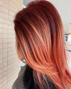 Copper Balayage Hair, Long Sleek Hair, Balayage Hair Color, Copper Balayage, Blonde Balayage Highlights, Kadeřnické Trendy, Latest Hair Color, Vlasové Trendy, Copper Hair Color