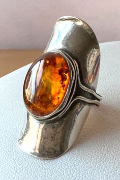 HUGE ISRAEL MODERNIST AMBER CABOCHON KNUCKLE RING 925 STERLING SILVER STATEMENT Click the link to purchase💰⬇️ #ring #modernist #jewelry #vintage #futuristic #luxury #affiliate #ad Vintage Futuristic, Lady Jessica, Modernist Jewelry, Knuckle Ring, Knuckle Rings, Jewelry Vintage, Solid 925 Sterling Silver, Amber, 925 Sterling Silver