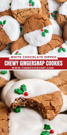 white chocolate dipped chewy ginger snapsnap cookies