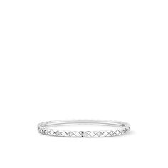 CHANEL COCO CRUSH Mini Bracelet 18K white gold and 9 diamonds 0.32 total diamond carat weight Stackable Sterling Silver Bracelet In White Gold For Anniversary, Stackable Cubic Zirconia Diamond Bracelet In White Gold, Stackable Diamond Bangle In White Gold, Stackable White Gold Cubic Zirconia Diamond Bracelet, Stackable White Gold Bangle With Cubic Zirconia, Silver Stackable Diamond Bracelet Fine Jewelry, Stackable White Gold Cubic Zirconia Bracelets, White Gold Diamond Cut Bangle Bracelet, Stackable White Gold Diamond Bangle Bracelet