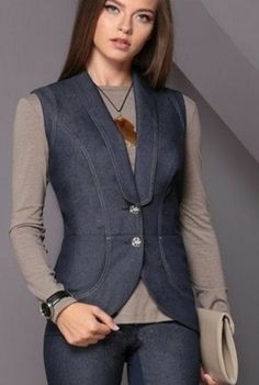 Embroidered Blazer, Waistcoat Woman, Golden Valley, Office Casual Outfit, Fashion Trends Winter, Classy Dress Outfits, Classy Work Outfits, Ethical Clothing, Vest Fashion