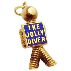 Antique 14K Gold Movable Enamel *The Jolly Diver* Austria Charm w/Heart 1920s | eBay Vintage Dangling Charms, Red Love Heart, Gold Charms, Gold Charm Bracelet, Scuba Diver, Art Deco Era, Gold Charm, Diver, Vintage Charms