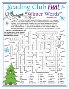 the winter word search for reading club fun