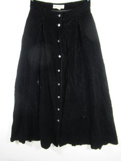 "Vintage 80s Banana Republic Black Velvet Maxi Skirt, Full, Button Down, A-Line Skirt is much smaller than a modern size 8. Approx. 26\" waist and 34\" length. Has a small spot about 2/3 down the skirt in the front. Needs steaming." 80s Skirt, Black Skirt, Vintage Skirt, Black Velvet, Banana Republic, A Line Skirts, Button Downs, Maxi Skirt, Womens Skirt