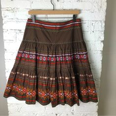 New Without Tags Free People Embroidered Cross-Stitched Ribbon Ric Rack Side Zip Flowy Bohemian Skirt. In A Woman’s Size Large. Waist Approximately 15”, Hip 22”,And Length 24”. Embroidered Cross, Bohemian Skirt, Free People Skirt, Ric Rac, Dress With Cardigan, Boho Outfits, Side Zip, A Woman, Womens Skirt