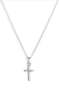 Infant Silver cross necklace #Nordstrom Sterling Silver White Gold Cross Necklace With Adjustable Chain, White Gold Sterling Silver Cross Necklace With Adjustable Chain, White Gold Cross Necklace With Adjustable Chain, Sterling Silver Cross Necklace With Clavicle Chain, Silver Sterling Cross Necklace With Diamond Accents, Silver Sterling Cross Necklace With Delicate Chain, Silver Cross Necklace With Delicate Chain, Sterling Silver Crucifix Cross Necklace With Adjustable Chain, Elegant Sterling Silver Cross Necklace With Adjustable Chain