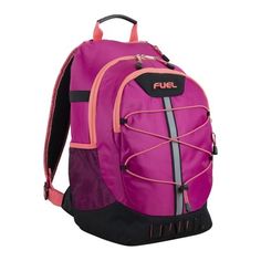 With its spacious main compartments, side water bottle pockets, and its zipper organization pocket, the Fuel Unisex Terrain Athleisure Backpack is made for on-the-go activities! Take it to class or the gym for the ultimate support and comfort. Designed with durable materials for an active lifestyle. Size: one size.  Color: Pink.  Age Group: kids. Pink Backpack With Pockets For Outdoor, Sports Backpack With Functional Pockets, Sporty Hiking Backpack With Functional Pockets, Casual Pink Gym Bag For Outdoor, Functional Pink Hiking Bags, Sports Nylon Backpack For Back To School, Nylon Backpack For Sports And Back To School, Sports Nylon Softback Backpack, Sporty Hiking Backpack