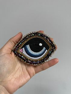 Handmade Unique Brooches For Crafting, Artisan Handmade Brooches For Jewelry Making, Unique Handmade Black Brooches, Handmade Black Crafts For Crafting, Eyes Without A Face, Eye Brooch, Handmade Personalized Gifts, Protection Amulet, She & Him