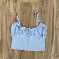 L.A. Hearts Knitted Pale Blue Crop Top Never Worn Stretchy Size Small (Fits Like S/M) Blue Seamless Knit Tops, Blue Knit Beach Top, Blue Seamless Tops For Vacation, Casual Blue Knit Crop Top, Casual Blue Knit Top For Beach, Seamless Blue Tops For Vacation, Light Blue Knit Top For Summer, Random Person, Light Blue Crop Top