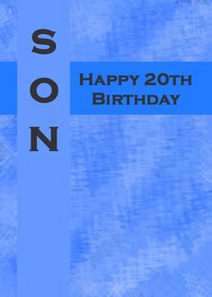 a blue birthday card with the words son on it and an image of a cross