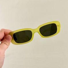 Ou Sunglasses In A Beautiful Lemon/Lime Limoncello Color. Brand New, Never Worn. Green Tinted Summer Sunglasses, Green Sunglasses For Beach, Summer Green Tinted Sunglasses, Trendy Yellow Rectangular Sunglasses, Trendy Rectangular Yellow Sunglasses, Casual Rectangular Sunglasses For Spring, Retro Green Plastic Sunglasses, Yellow Rectangular Sunglasses With Gradient Lenses, Green Polarized Sunglasses For Vacation