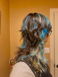 Jellyfish Haircut, Raccoon Tail, Short Grunge Hair, Blue Highlights, Scene Hair, Dye My Hair