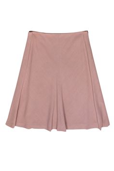 Current Boutique-Theory - Pale Pink A-Line Skirt Sz 2 Feminine Fitted A-line Skirt, Pink A-line Pleated Skirt, Feminine Pink A-line Skirt, Feminine Pleated Skirt, Chic Formal Pink Skirt, Pink Pleated A-line Skirt, Feminine Fitted Fall Skirt, Feminine Beige Knee-length Skirt, Elegant A-line Skirt For Spring