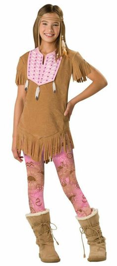 Sassy Squaw Child and Tween Costume Brand New Size 12-14 Bust 30-32 Waist 25-26 Hips 32-34 Height 58-61 A Native American Indian Costume includes:  Top, character chest piece, leggings and headpiece. Indian Girl Costumes, Riverdale Halloween Costumes, 1960s Costumes, Best Group Halloween Costumes, Native American Dress, Beaded Feather, Best Friend Halloween Costumes, Halloween Costumes For 3