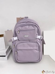 BirdinBag - Teenage Girls Backpack: Lightweight School Bag for Middle School Students, College Travel, and Work Travel And Work, Teen's Backpack, Preppy Bags, Girls Backpack, Mauve Purple, Style Preppy, Middle School Student, Classic Backpack, Teenage Girls