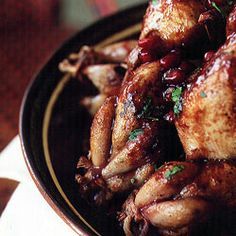 a close up of a plate of food with chicken