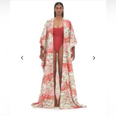 **** Update: I Have A $50 Gift Card To This Designer - That I Will Throw In With This Robe!!! Gift Card Expires May 10, 2025 **** This Floor Length Cover-Up / Robe Is A Showstopper. I Absolutely Love The Cut And Style, I Have The Exact Same One In Green And It’s A Head-Turner. But I Decided This Pattern Is Just Too Bright And Colorful For Me. Brand New Never Worn New With Tags. Please Enjoy It For Me! The Gamba Robe Is Your Effortlessly Chic Go-To Summer Robe. Whether You Are Lounging Poolside O Abstract Mushroom, Andrea Iyamah, Cotton Kimono, Kimono Sleeve, 50th Gifts, Wide Sleeves, Kimono Fashion, Cut And Style, Womens Swim