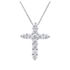 Diamond Necklace With Vvs Clarity Cross Pendant, Fine Jewelry Diamond Cross Pendant Necklace Vvs Clarity, Luxury Cross-shaped Diamond Necklace For Formal Occasions, White Diamond-cut Cross Necklace, Luxury Diamond-accented Pendant Cross Necklace, Diamond Cross Necklace, Cross Necklaces, Gold Cross Necklace, Diamond Cross Pendants