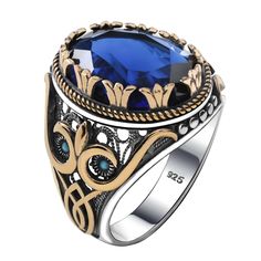 PRICES MAY VARY. Genuine 925 Sterling Silver: This men's ring is crafted from authentic 925 sterling silver, ensuring durability and quality. Vintage Ottoman Style: Featuring a vintage Turkish Ottoman design, this ring exudes timeless elegance and cultural heritage. Faceted Blue Sapphire Stone: The ring is accented with a faceted simulated blue sapphire stone, adding a touch of sophistication. Bronze Accents: Complementing the silver, the ring incorporates bronze accents, creating a striking con Vintage Ottoman, Silver Ring For Men, Turkish Ottoman, Ottoman Styling, Ottoman Design, Aquamarine Stone, Ring For Men, Sapphire Stone, Men's Ring