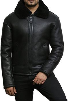 Brandslock Men's Aviator Ginger Brown B3 Real Shearling Sheepskin Leather Bomber Flying Pilot Jacket (XS, Black): Amazon.co.uk: Clothing Black Leather Jacket Men, Flying Jacket, Pilot Jacket, Mens Black Jacket, Black Aviators, Aviator Jackets, Flight Jacket