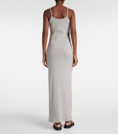 Find NILI LOTAN Judy Cotton Jersey Maxi Dress on Editorialist. Material: 100% cotton. Care instructions: machine wash cold. Made in the USA. Designer color name: Grey Melange. Fitted Gray Casual Maxi Dress, Cotton Non-stretch Maxi Dress, Long Sleeve Jersey Knit Dress, Nili Lotan Slip Dress, Nili Lotan, Grey Maxi Dress, Maxi Jersey Dress, Top Brands, Leather Pants