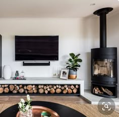 the living room is clean and ready for us to use it's wood burning stove