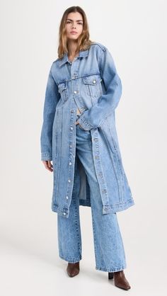 EB Denim Webster Trench Coat | Shopbop Jean Trench Coat, Denim Trench Coat, Trench Coats Women, Denim Outfit, Womens Fall, Denim Wash, Stretch Denim, Trench Coat, Autumn Fashion