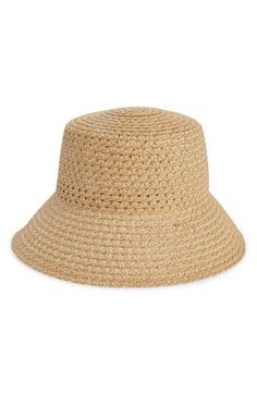 This essential bucket hat is woven from lightweight straw for a breezy look that keeps the sun's rays out of your eyes. Straw Spot clean Imported Straw Bucket Hat, Beach Weekend, Women's Headwear, Sun Rays, Your Eyes, Bucket Hat, Straw, Nordstrom, Texture