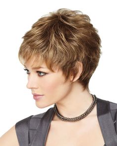 Upper Cut | Monofilament Synthetic Wig by Gabor - Best Wig Outlet Oblong Face Shape, Gabor Wigs, Wig Outlet, Light Blonde Highlights, Best Wig Outlet, Short Curly Wigs, Penteado Cabelo Curto, Short Wigs, Hairstyles Ideas