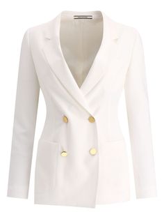 White TAGLIATORE NAYADE BLAZER City Dress, Twill Weave, Womens Blazers, Summer Beach Wear, Double Breasted Blazer, White Blazer, Ski Wear, Casual Backpack, Outerwear Women