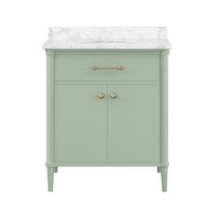 allen + roth Rian 30-in Sea Green Undermount Single Sink Bathroom Vanity with White Engineered Stone Top Removable Backsplash, 30 Inch Vanity, Engineered Stone Countertops, Single Sink Bathroom, Bathroom Size, Single Sink Vanity, Allen Roth, Bathroom Top, Sink Bathroom Vanity