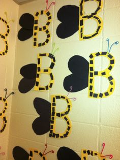 the letters b and c are made out of construction paper