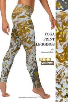 Discover a new level of comfort and style with these yoga print leggings featuring the captivating abstract art of Ellen Palestrant. Embrace the autumn aesthetic and enhance your practice with these smooth, comfy leggings. The perfect gift for any yoga enthusiast or an addition to your own wardrobe. With so many prints available, you won't want to miss out! Follow us and shop now to explore the collection. Art Of Movement, Yoga Prints, Yoga Outfits, Comfy Leggings, Mom Art