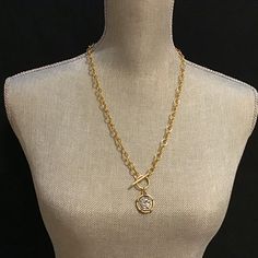 "❤️❤️❤️ On Sale 20% off and Free Shipping ❤️❤️❤️ Antique gold chain with toggle clasp and two toned Greek coin pendant. Made to order from 14-36 inches. For a double wrap necklace, please order 32\" or above. Materials: Gold plated stainless steel, Pewter Alexander The Great pendant is two sided, two tone antique silver and gold and is made of lead free pewter. This is a beautiful hand cast pendant with lots of detail. Measures approx. 1 inch. Chain is high quality antique gold plated stainless Gold Toggle Necklace With Coin Pendant, Gold Coin Pendant Necklace For Layering, Gold Chain Necklace With Coin Pendant For Layering, Gold Chain Necklace With Round Pendant And Toggle Clasp, Greek Coin Pendant, Zipper Jewelry, Coin Prices, Greek Coins, Wrap Necklace