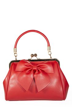 Dancing Days Retro Style Classic Big Bow With Kisslock Lockwood Handbag #DancingDays #HandbagShoulderBag Retro Satchel With Hasp Closure, Gift Box Bag With Detachable Strap And Double Handle, Double Handle Box Bag With Detachable Strap As Gift, Classic Box Bag With Double Handle For Gift, Vintage Red Bag With Removable Pouch, Classic Pouch Box Bag For Gift, Red Formal Bag With Hasp Closure, Shoulder Bag With Hasp Closure For Gift, Elegant Satchel With Hasp Closure As Gift