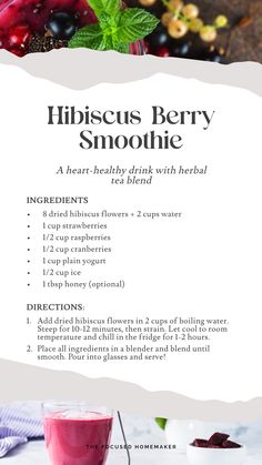 a recipe for hibiscus berry smoothie