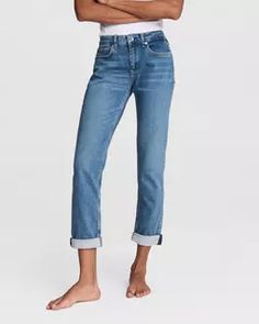 Buy the Dre Low-Rise Boyfriend - Quartz | rag & bone Casual High Rise 4-way Stretch Jeans, Casual High Rise Jeans With 4-way Stretch, Casual High-rise Jeans With 4-way Stretch, Casual Jeans With 4-way Stretch And Straight Leg, Slim Legs, Rag & Bone, Denim Women, French Terry, Low Rise