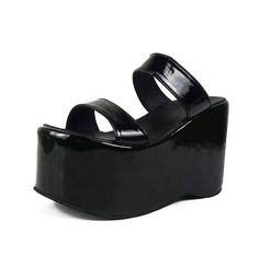 Aesthetic Platform Sandals - All Things Rainbow Punk Summer, High Heel Black, Platform Shoes Sandals, Wedges Heels, Ankle Socks Women, Trendy Sandals, Fur Shoes, Comfortable Slippers, Platform Wedge Heels