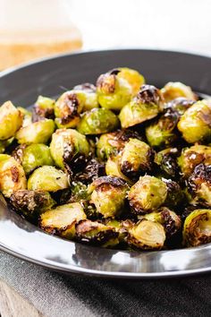 brussel sprouts on a silver plate